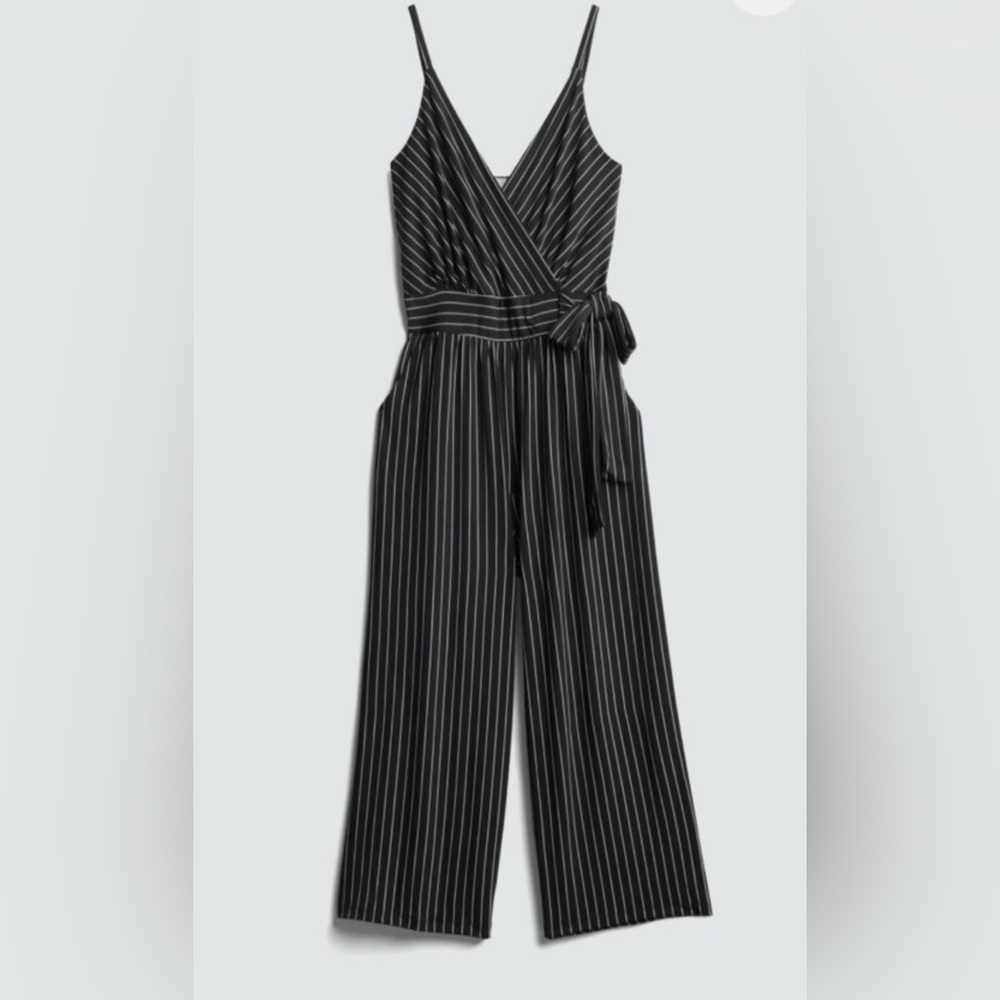 Kaileigh Black and White Striped Jumpsuit